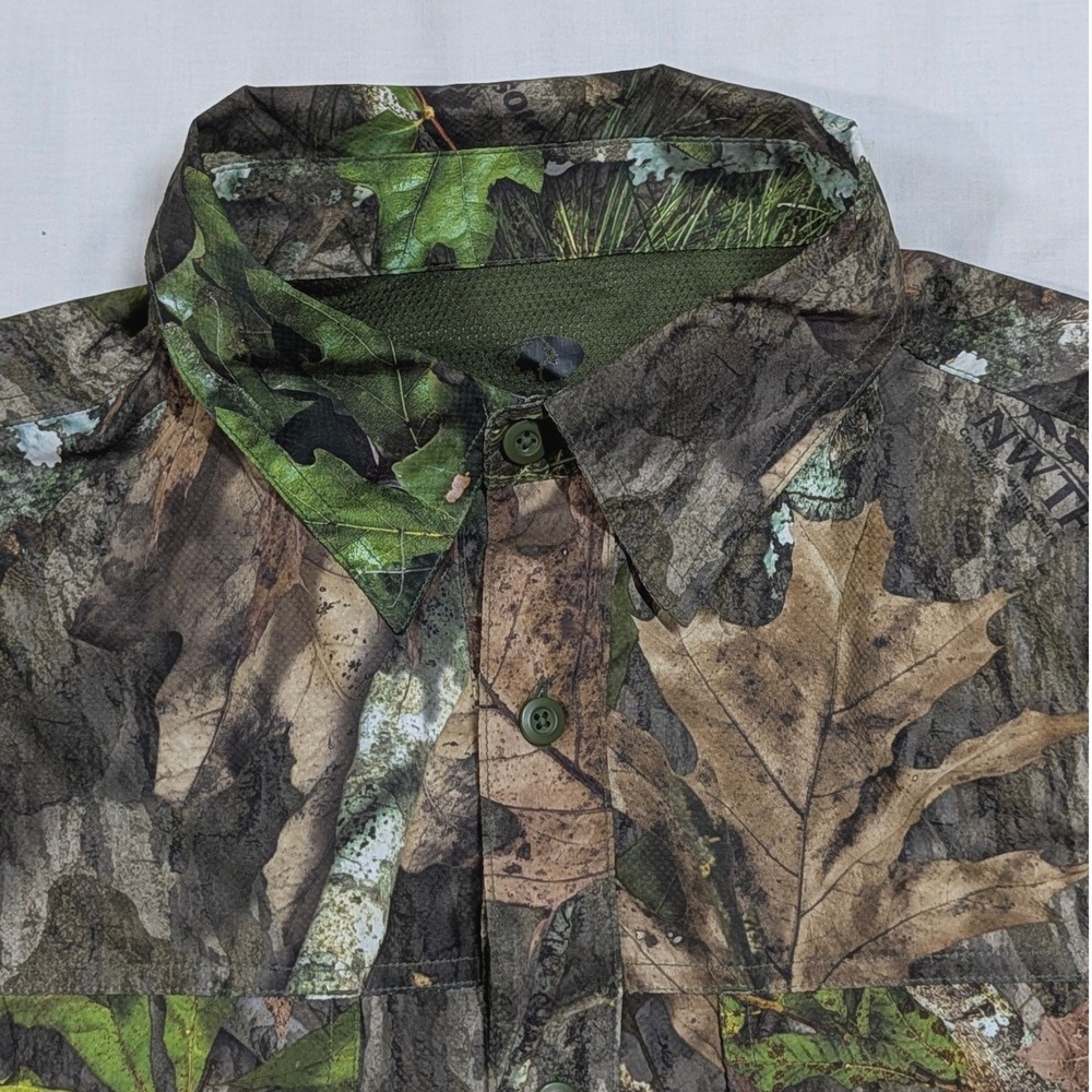 Mossy Oak Obsession Camo Long Sleeve Hunting Shirt Mens Large Green Brown